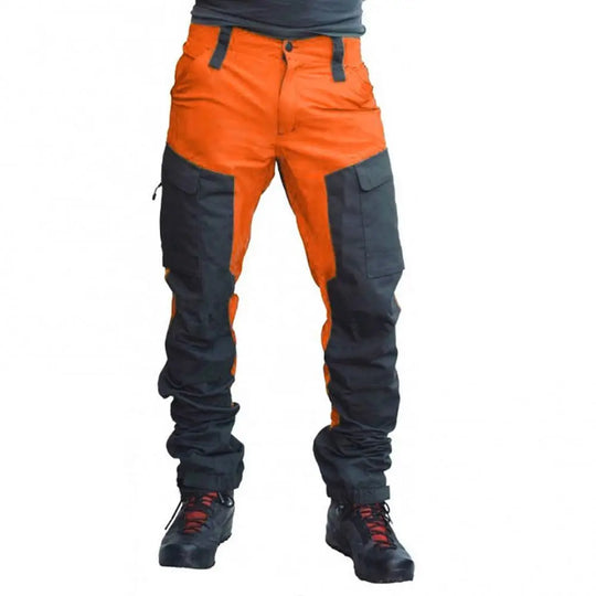2024 Men Hiking Camping Pants Color Block Multi Pockets Wear-Resistant