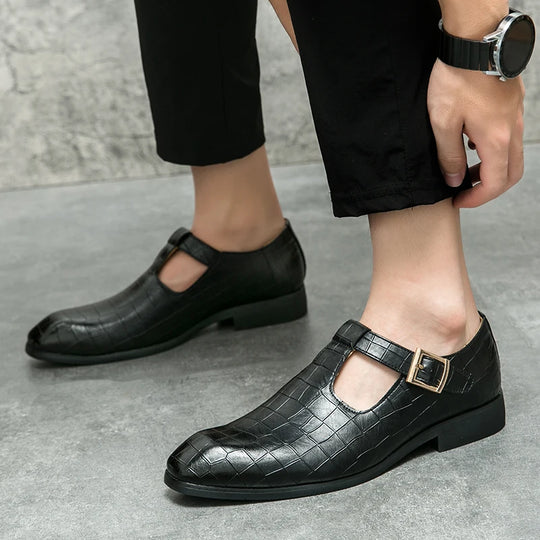 Business casual men's shoes Classic British style Fashion party and dance Plus Size 38-46 Plus Size Black leather shoes Hot