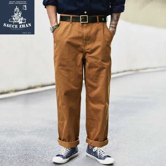 SauceZhan XX001 Chino Pants Vintage Cargo Pants Men Pants  Men Cotton