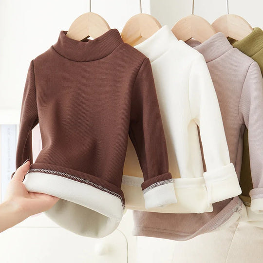 Children's Bottom Shirt Autumn/Winter New Warm T-shirt with Bottom for