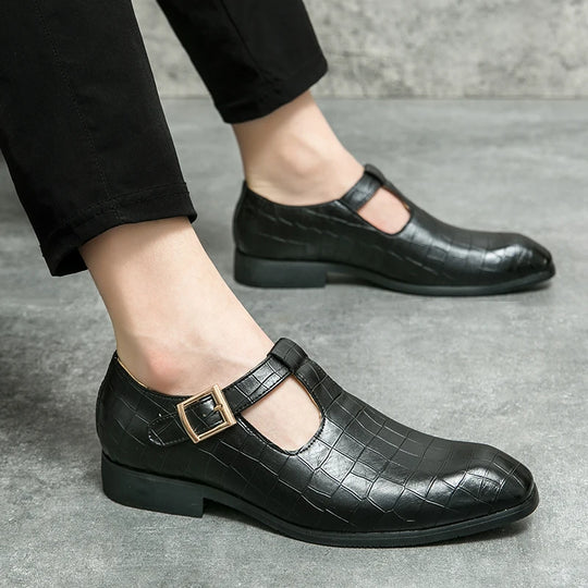 Business casual men's shoes Classic British style Fashion party and dance Plus Size 38-46 Plus Size Black leather shoes Hot