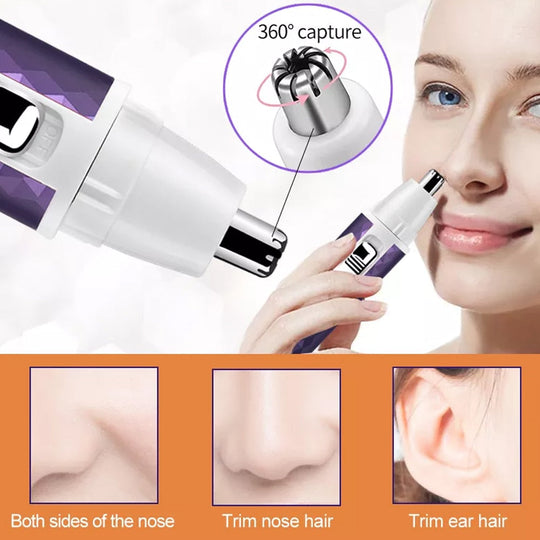 5 IN 1 Electric Hair Removal Epilator Wet&Dry Lady Shaver Nose Hair