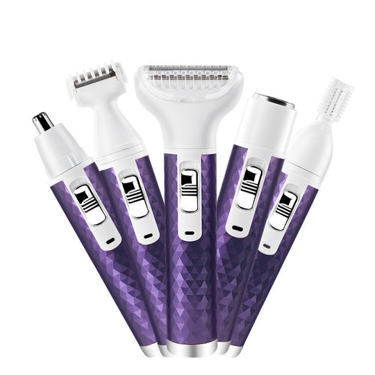 5 IN 1 Electric Hair Removal Epilator Wet&Dry Lady Shaver Nose Hair