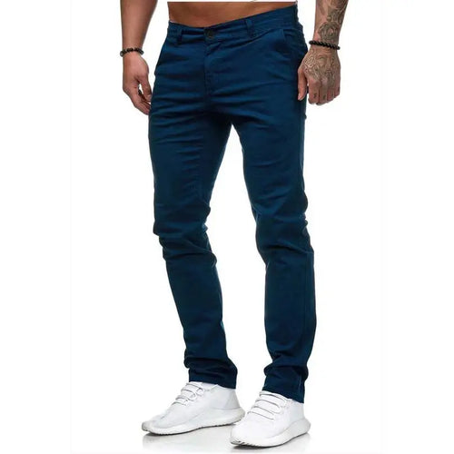 Plus Size S-3XL Men Pants Spring Autumn  Casual Slim Straight  Elastic