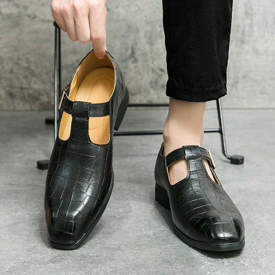 Business casual men's shoes Classic British style Fashion party and dance Plus Size 38-46 Plus Size Black leather shoes Hot