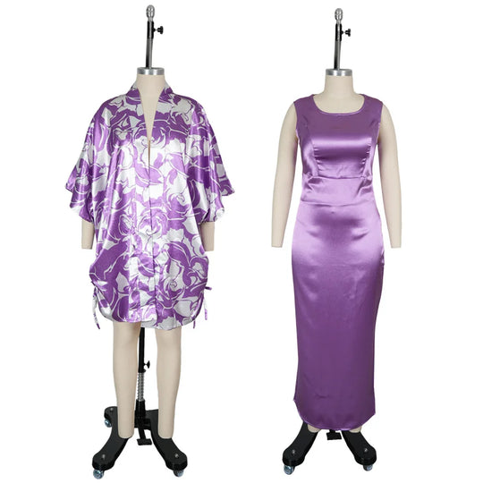 African Clothes for Women 2 PCS Sets Dress and Coat Suits Dashiki Ankara Turkey Wedding Party Dresses Kaftan Bubu Gown Plus Size