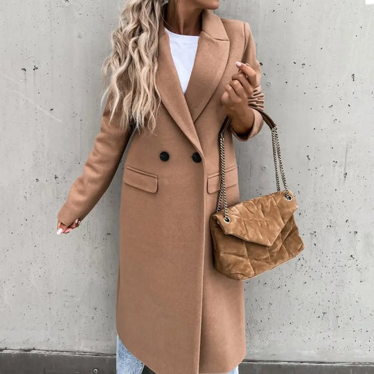 Women Coat Elegant Long Blazer Female All Match Long Sleeve Button