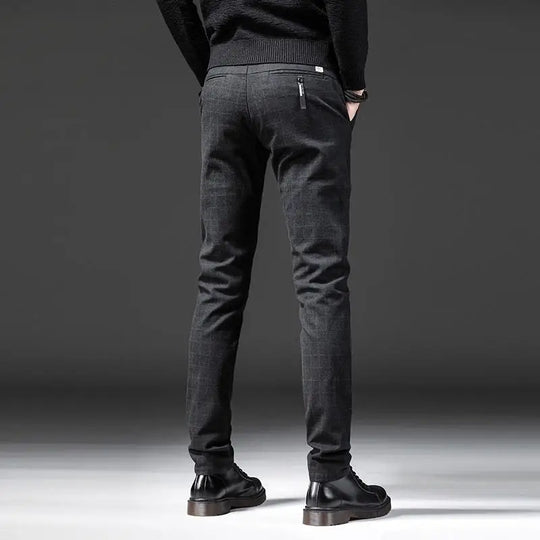 Men Casual  Slim   Plaid Chinos Trousers Business Pants Size 28-38