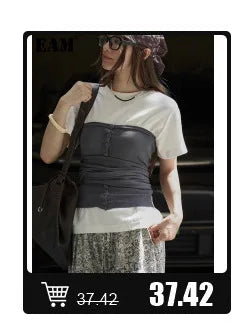 Khaki Hollow Out Tassels T-shirt Half-body Skirt Two Pieces Suit New Round Neck Women Fashion Spring Summer