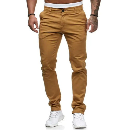 Plus Size S-3XL Men Pants Spring Autumn  Casual Slim Straight  Elastic