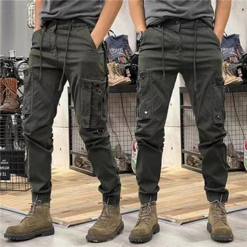 Military Tactical Cotton Cargo Pants for Mens Elastic Casual Trousers