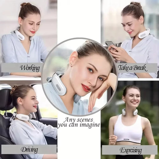 New Neck Massage Intelligent USB Rechargeable Adjustment Heating Pressing Pulse Portable Pulse Cervical Spine Massager Neck Care