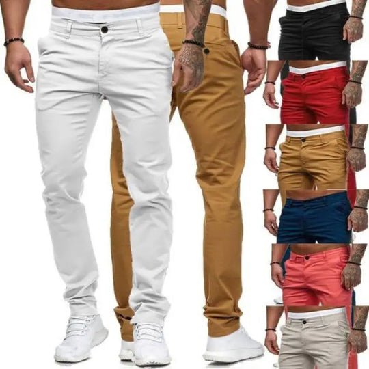 Plus Size S-3XL Men Pants Spring Autumn  Casual Slim Straight  Elastic