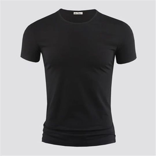 2025 Men's T Shirt Pure Color V Collar Short Sleeved Tops Tees Men