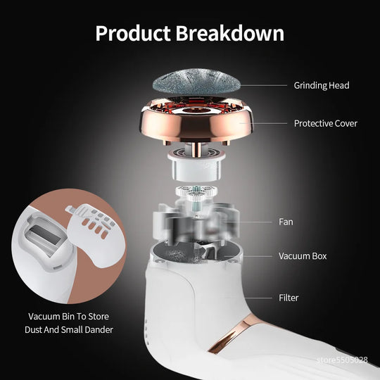 Electric Foot File Pedicure Machine Callus Remover Rechargeable Foot