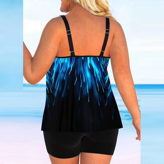 3XL 4XL 5XL Plus Size Two Piece Women Swimsuit for 2024 Summer Korean Fashion Vacation Beach Swimming Suit High waist Beachwear