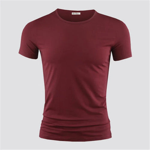 2025 Men's T Shirt Pure Color V Collar Short Sleeved Tops Tees Men