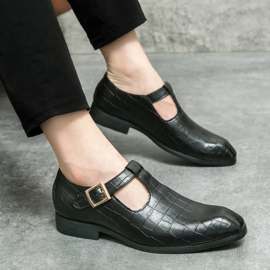 Business casual men's shoes Classic British style Fashion party and dance Plus Size 38-46 Plus Size Black leather shoes Hot