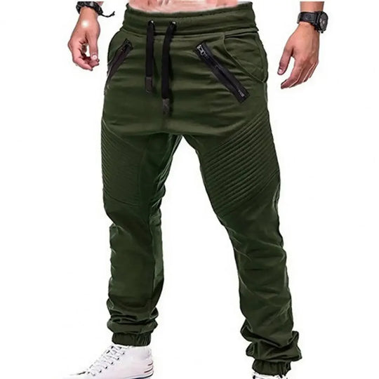 Spring and Autumn Fashion Men's Drawstring Adjustable Pocket Pants New