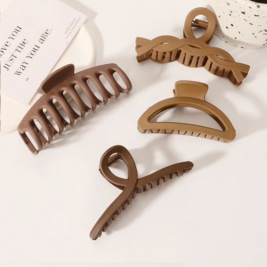 5PCS Frosted Hair Clips Simple Big Hair Claw Clips for Women Girls Thin Thick Curly Hair Jaw Clips Shark Clips Hair Accessories