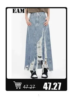 Khaki Hollow Out Tassels T-shirt Half-body Skirt Two Pieces Suit New Round Neck Women Fashion Spring Summer