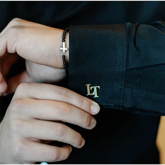 Skyrim 2pcs Custom Cufflinks Men Stainless Steel Personalized Initials.