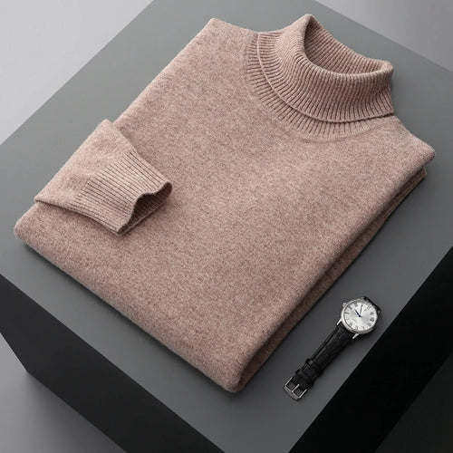Fall/Winter 100% Wool Bottoming Shirt Men's Thickened Turtleneck