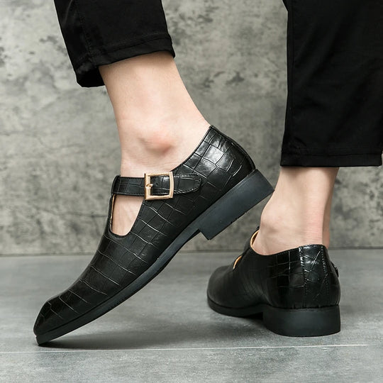 Business casual men's shoes Classic British style Fashion party and dance Plus Size 38-46 Plus Size Black leather shoes Hot