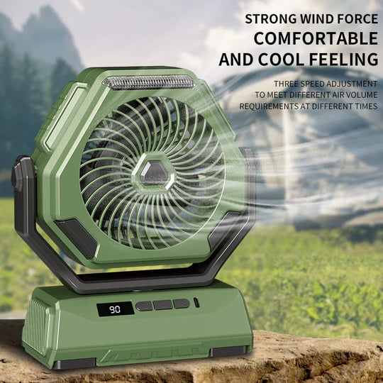 6000mAh Camping Fan Rechargeable Outdoor Fan Ceiling Oscillating Fan