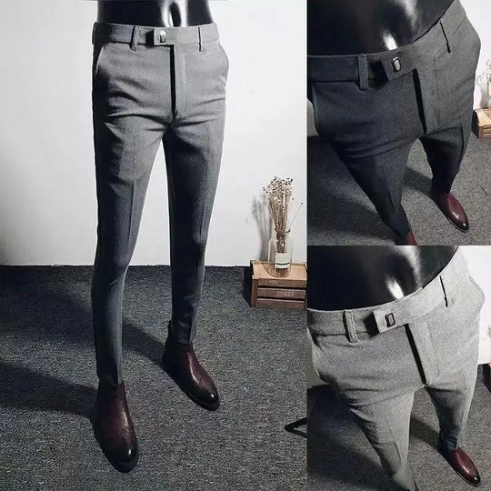 Men Pants Spring Summer Autumn Casual  Slim Straight  Long Business