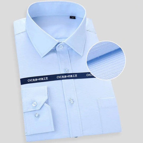 High Quality Cotton Men Dress Long Sleeve Shirt New Solid Male
