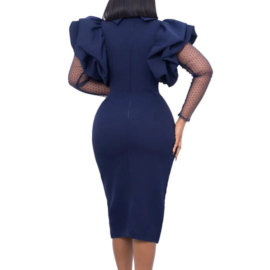 Women Slim Wrap Hip Dress Light Luxury Delicate Mesh Pleated Dresses Fashion Elegant Unique Sexy Party See Through Lace Vestidos