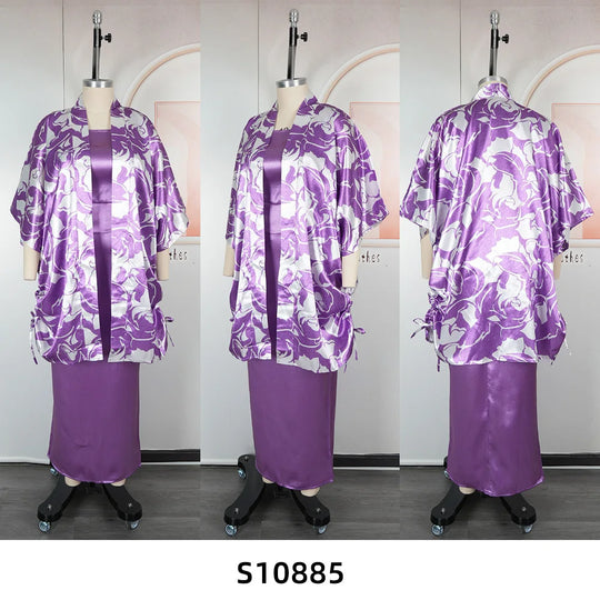 African Clothes for Women 2 PCS Sets Dress and Coat Suits Dashiki Ankara Turkey Wedding Party Dresses Kaftan Bubu Gown Plus Size