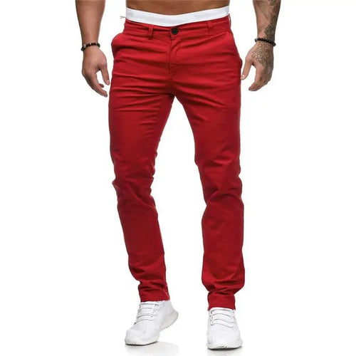 Plus Size S-3XL Men Pants Spring Autumn  Casual Slim Straight  Elastic