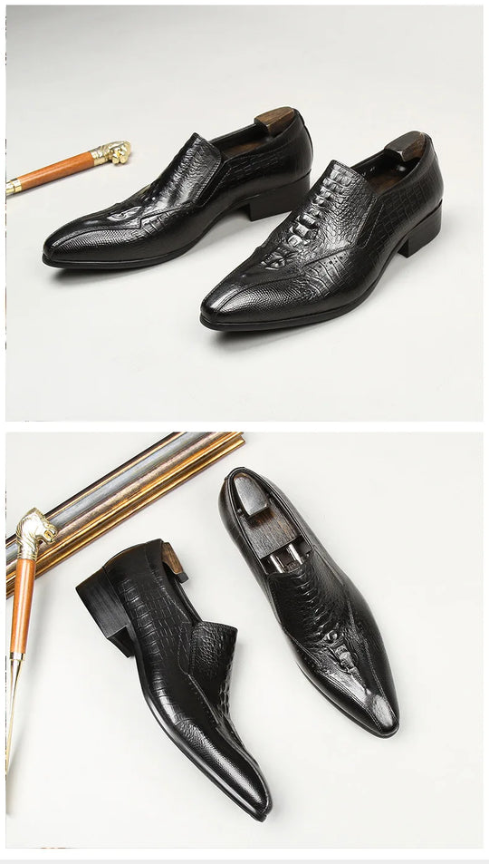 Fashions Slip-on Loafers Buckle Leather Shoe Daily Casual Shoes Men's Business Formal Office Shoes Original Designer British