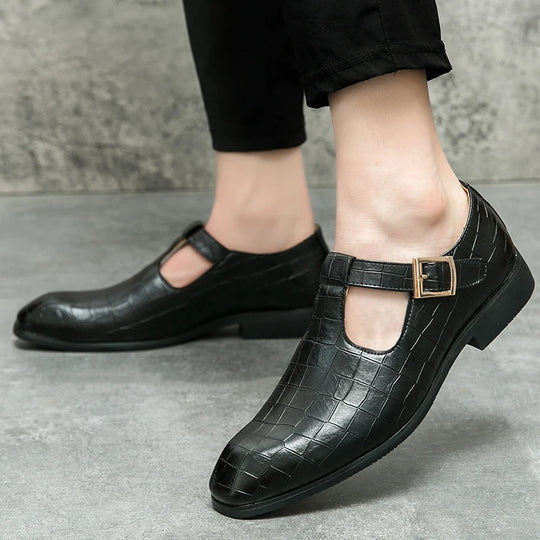 Business casual men's shoes Classic British style Fashion party and dance Plus Size 38-46 Plus Size Black leather shoes Hot