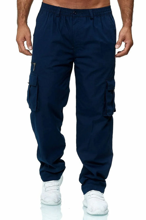 Men's Cargo Trousers Elastic Waist Elastic Multi-pocket Loose Combat