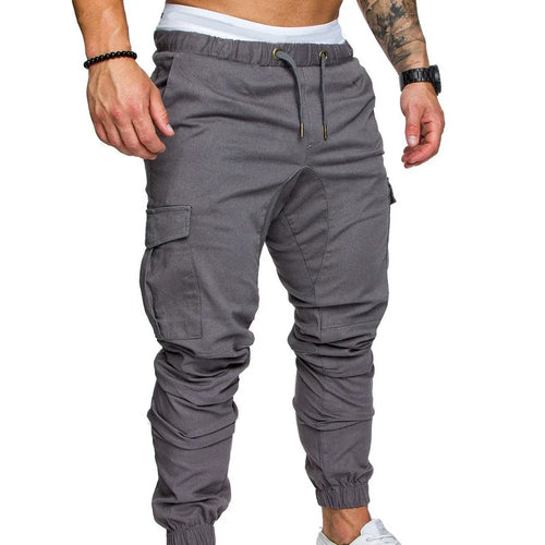 Spring and Autumn Fashion Men's Drawstring Adjustable Pocket Pants New