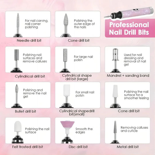 Rechargeable Electric Nail Drill Machine Cordless Electric Nail