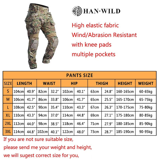 G3 Combat Pants +Pads Elastic Sport Pant Tactical Gear US CP Climb