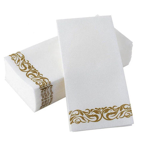 50PCS Disposable Table Paper Napkins Elegant Tissue Vintage Towel