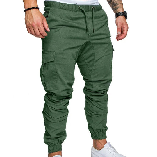 Spring and Autumn Fashion Men's Drawstring Adjustable Pocket Pants New