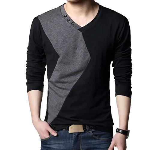 BROWON Brand Autumn Mens T Shirts Fashion Streetwear Long Sleeve