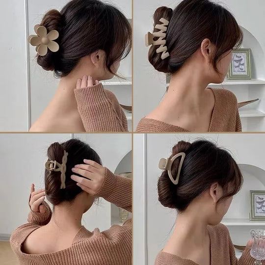 5PCS Frosted Hair Clips Simple Big Hair Claw Clips for Women Girls Thin Thick Curly Hair Jaw Clips Shark Clips Hair Accessories