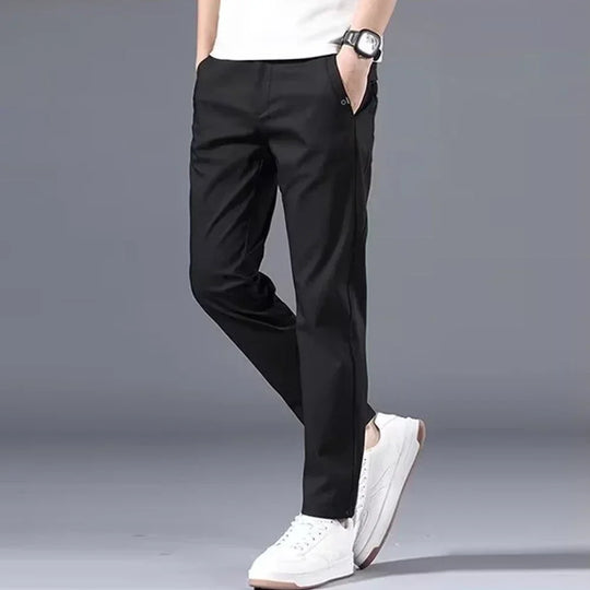 Summer Men's Slim Fit Thin Chino Pant Casual Flat Front Flex Classic