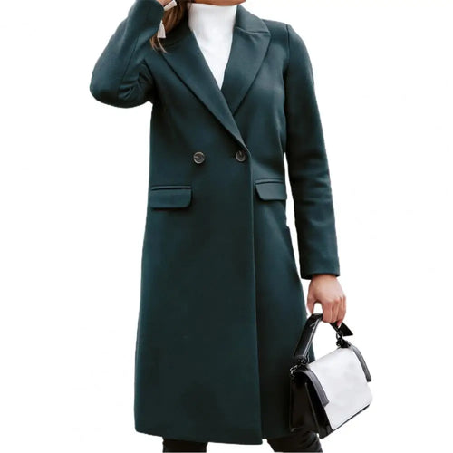 Women Coat Elegant Long Blazer Female All Match Long Sleeve Button