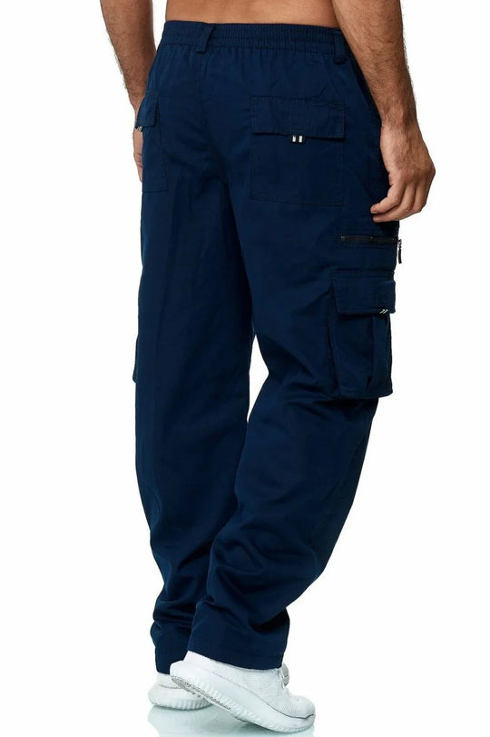 Men's Cargo Trousers Elastic Waist Elastic Multi-pocket Loose Combat
