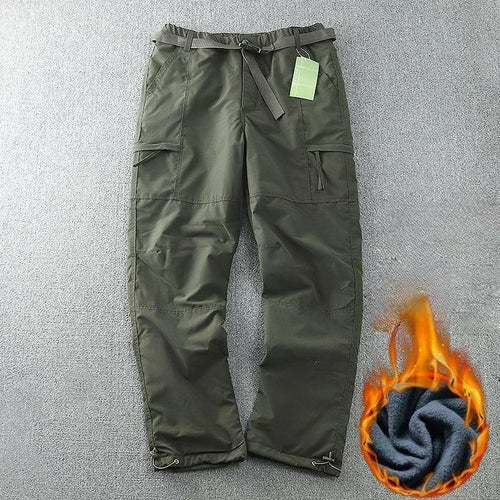S-6XL Tooling Pants Thick Waterproof Fleece Cargo Pants Men Women