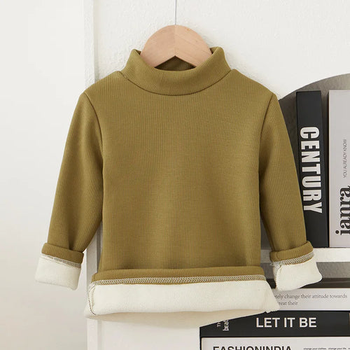 Children's Bottom Shirt Autumn/Winter New Warm T-shirt with Bottom for