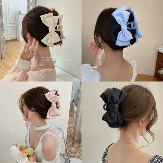 Fashion Women Bow Hairpin Korean Version Of Solid Color Butterfly